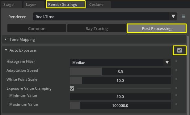 Cesium for Omniverse Dynamic Skies and Sun Study tutorial: Go to Render Settings > Post Processing and enable Auto Exposure. 